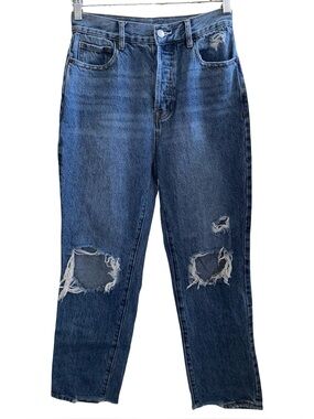Pacsun Women’s Blue Distressed High Waisted Straight Leg Jeans Size 26